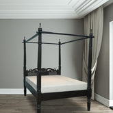 Indian Hand Carved Wooden 4 Post Bed Frame King Size 139